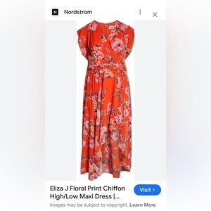 Eliza J Coral Floral Dress